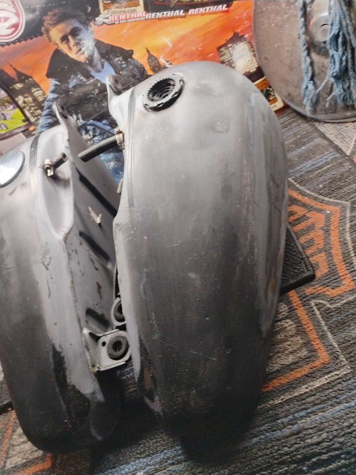 Harley-Davidson Softail Split Gas Fuel Tank Set Raw Steel OEM