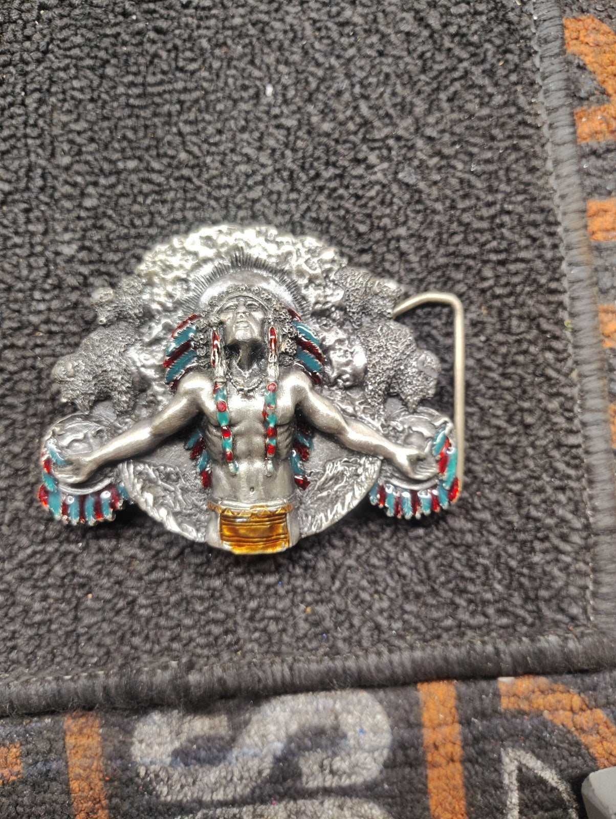 Siskiyou Native Chief Pewter Belt Buckle BD1 1981 Bergamot Brass Works