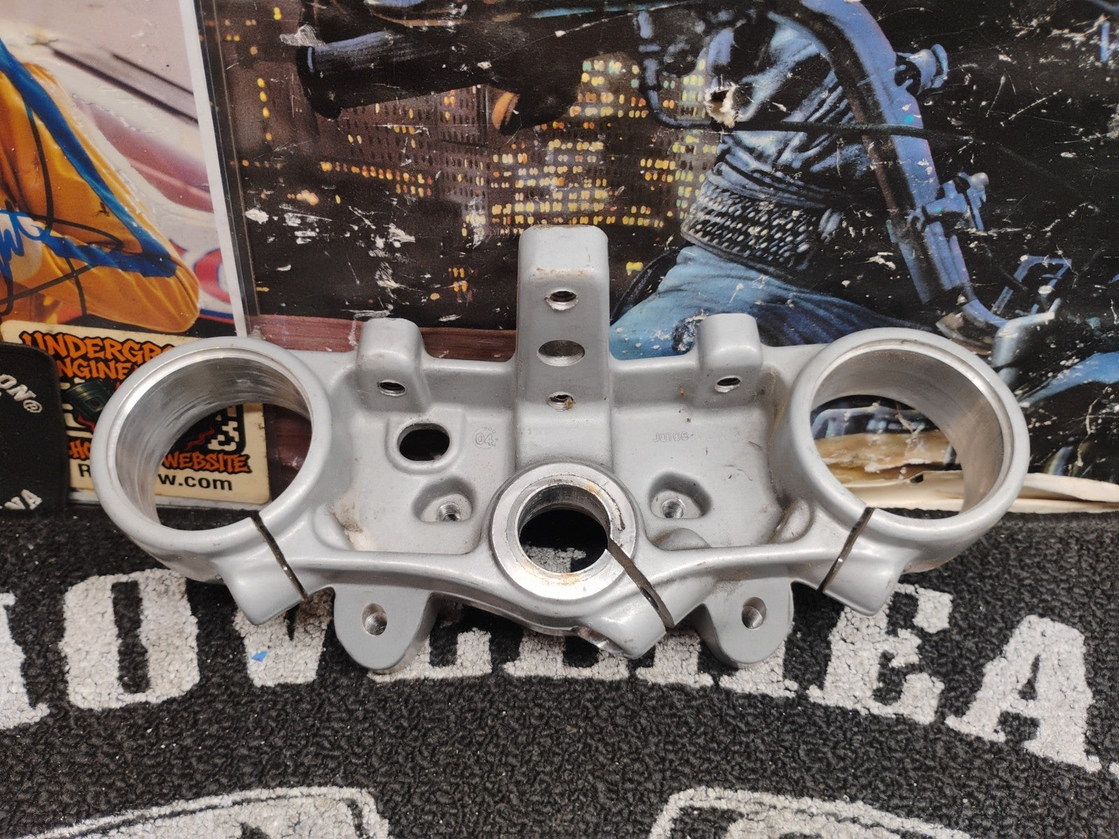 OEM Buell Lightning XB12S Upper Triple Tree Clamp Handlebar Mount Silver