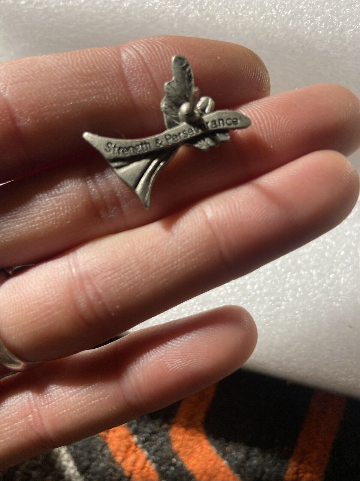 Praying Angel Strength & Perseverance Pin