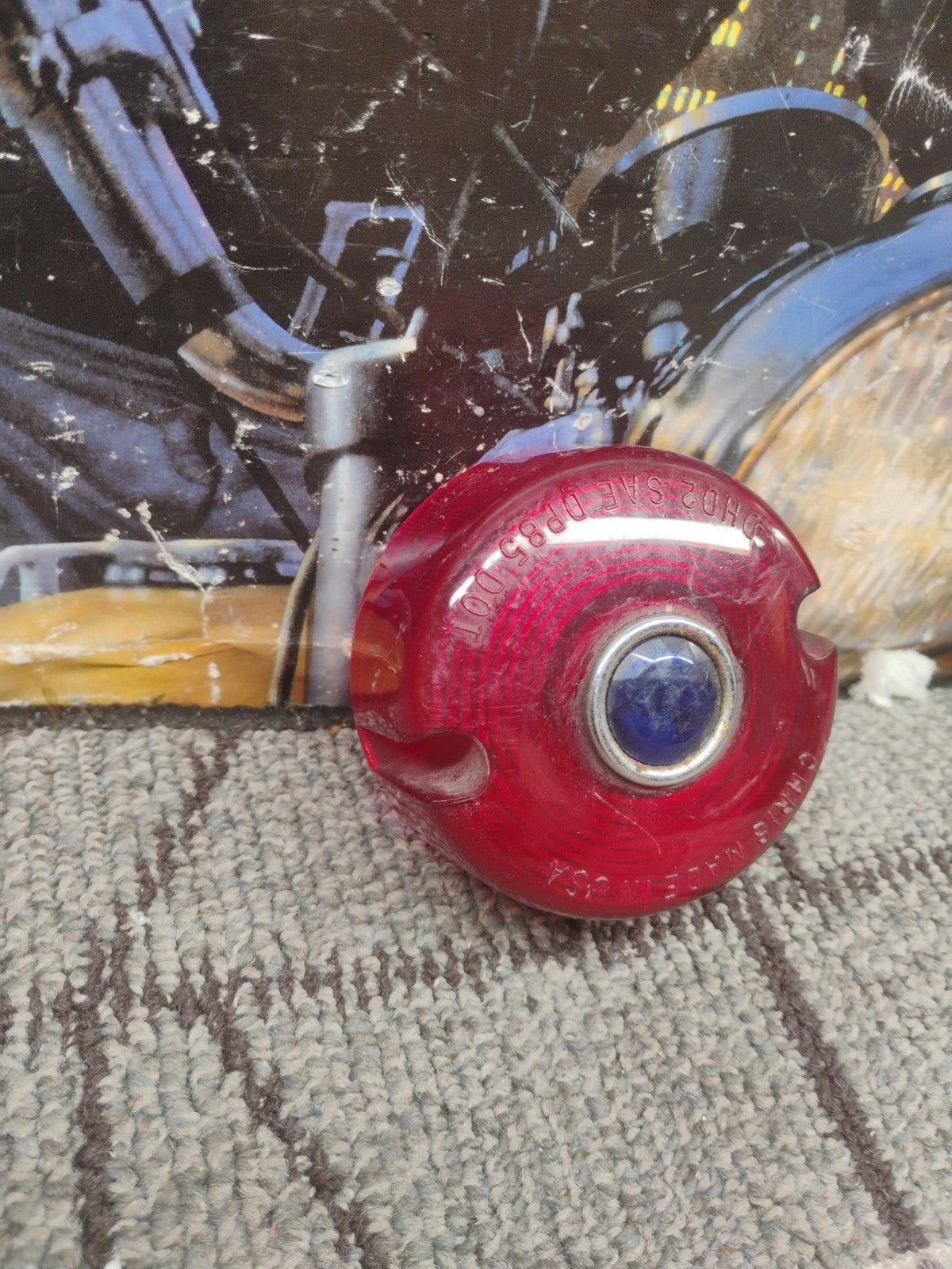 V-Twin Turn Signal Lens Red with Blue Dot for Harley Davidson 