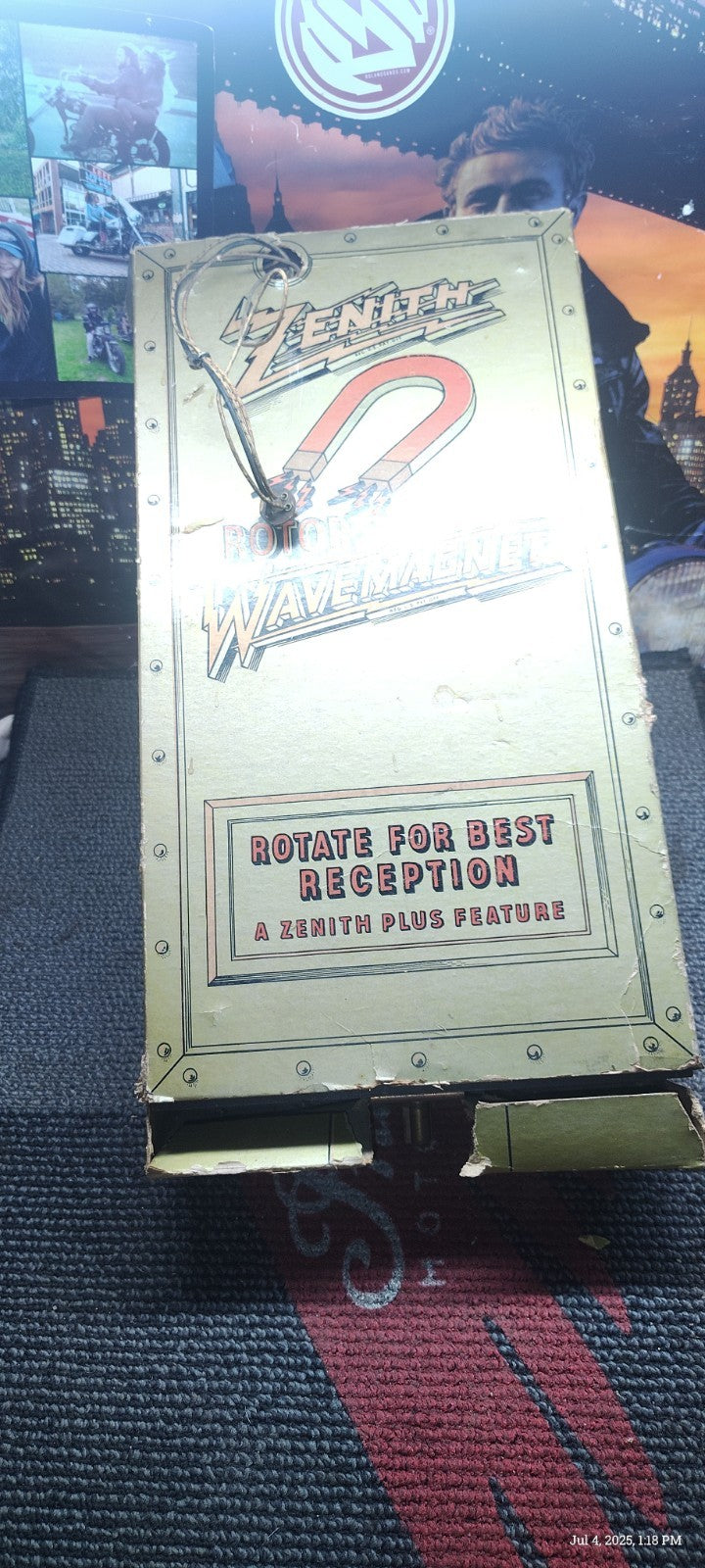 Orig 1940's ZENITH Complete ROTOR WAVEMAGNET ANTENNA w/Mounting BRACKET & SPRING