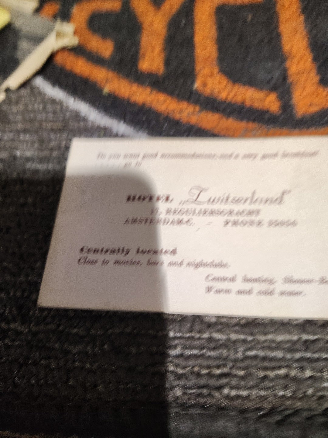 Amsterdam, Netherlands 1919 Switzerland Hotel Card Ww1  Broth Card