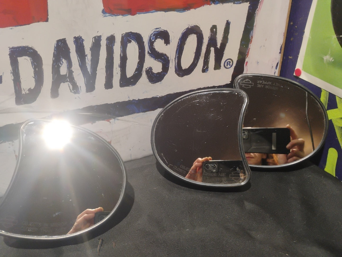 2014-2023 Harley Touring Batwing Fairing Side Mirrors Pair OEM A047108 46R-02806