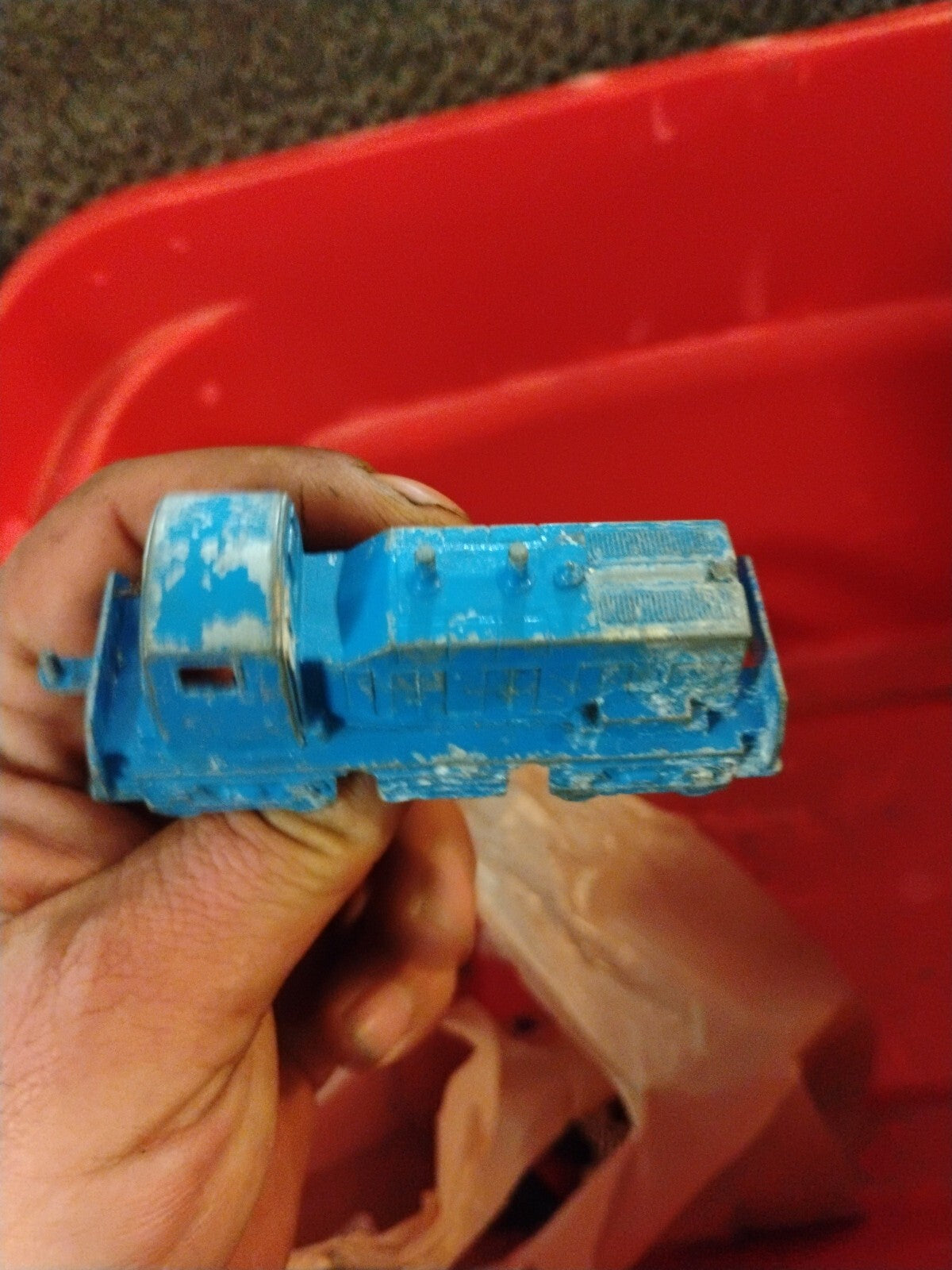 MIDGETOY TRAIN Rockford IL Vintage Diecast Metal  Blue