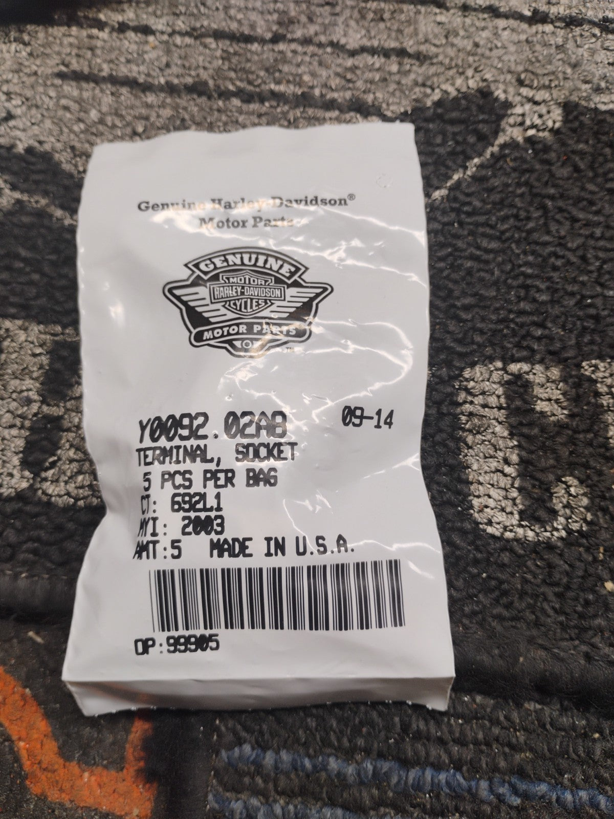 Harley-Davidson OEM Terminal Socket Y0092.02A8 Qty 5 NOS