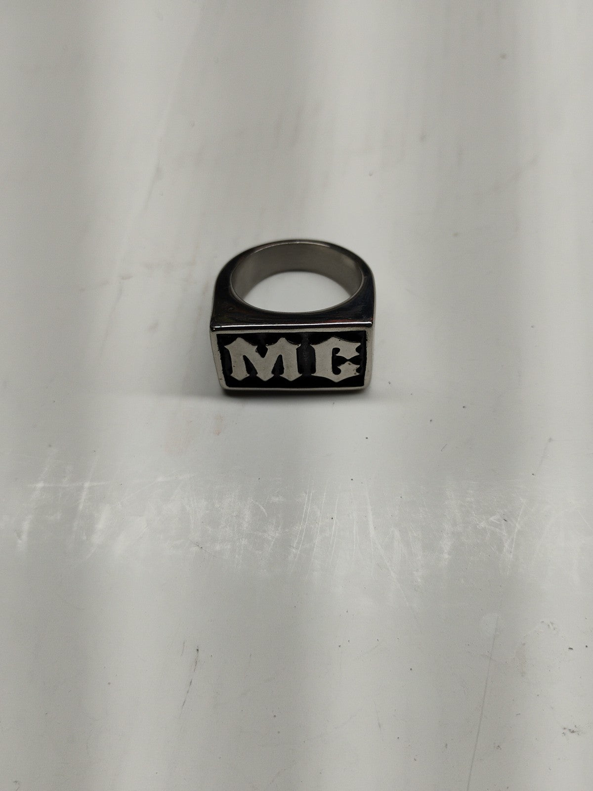 Men's Stainless Steel MC Motorcycle Biker Ring Size 9