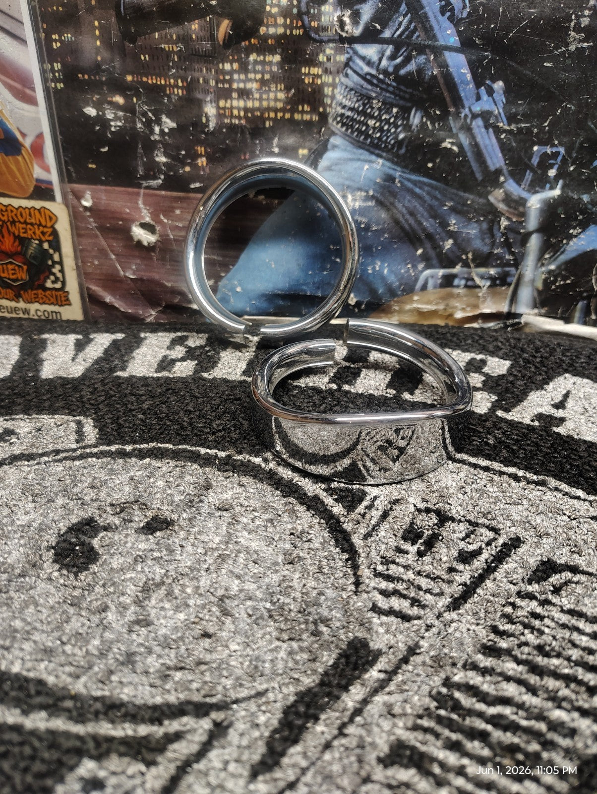 Harley-Davidson Chrome Passing Lamp Trim Rings Pair Auxiliary Spotlight Bezels