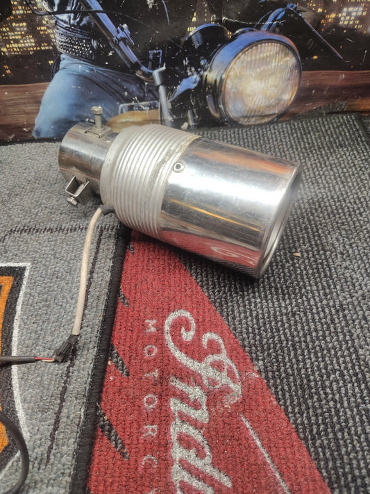 Exhaust Chrome Muffler TIP Lighted Afterburner 1 1/4" - 2" Green Light Color