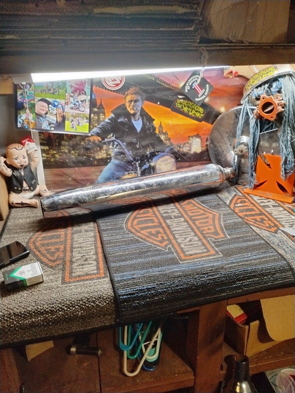 Harley 86-95 1989 stock FLHT FLHS slip-on Touring flange muffler 65538-85