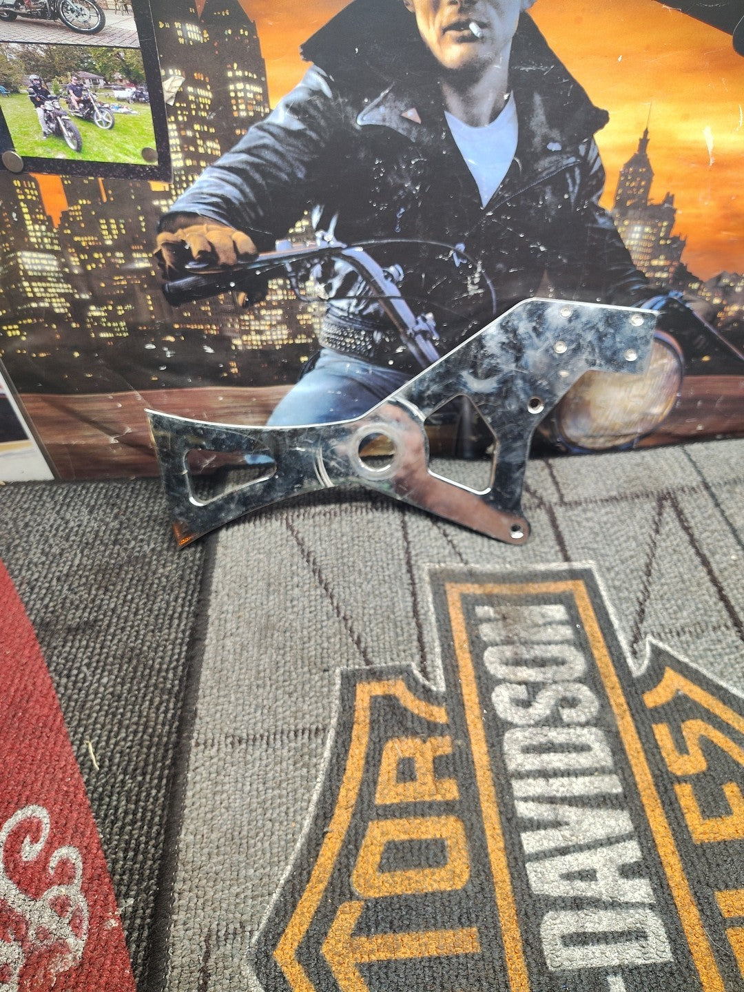 Rear Brake Caliper Mount License plate Bracket Harley Softail 87-99 Custom FXST