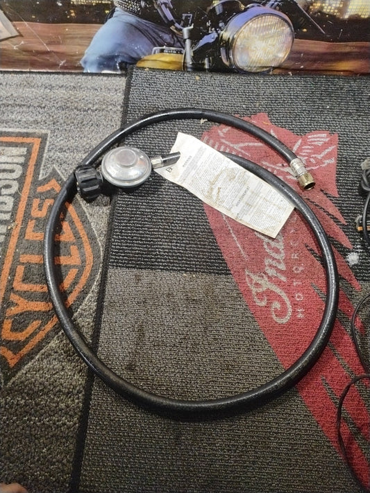 5-Foot High Pressure Propane Hose with Brass Regulator for Outdoor Appliances