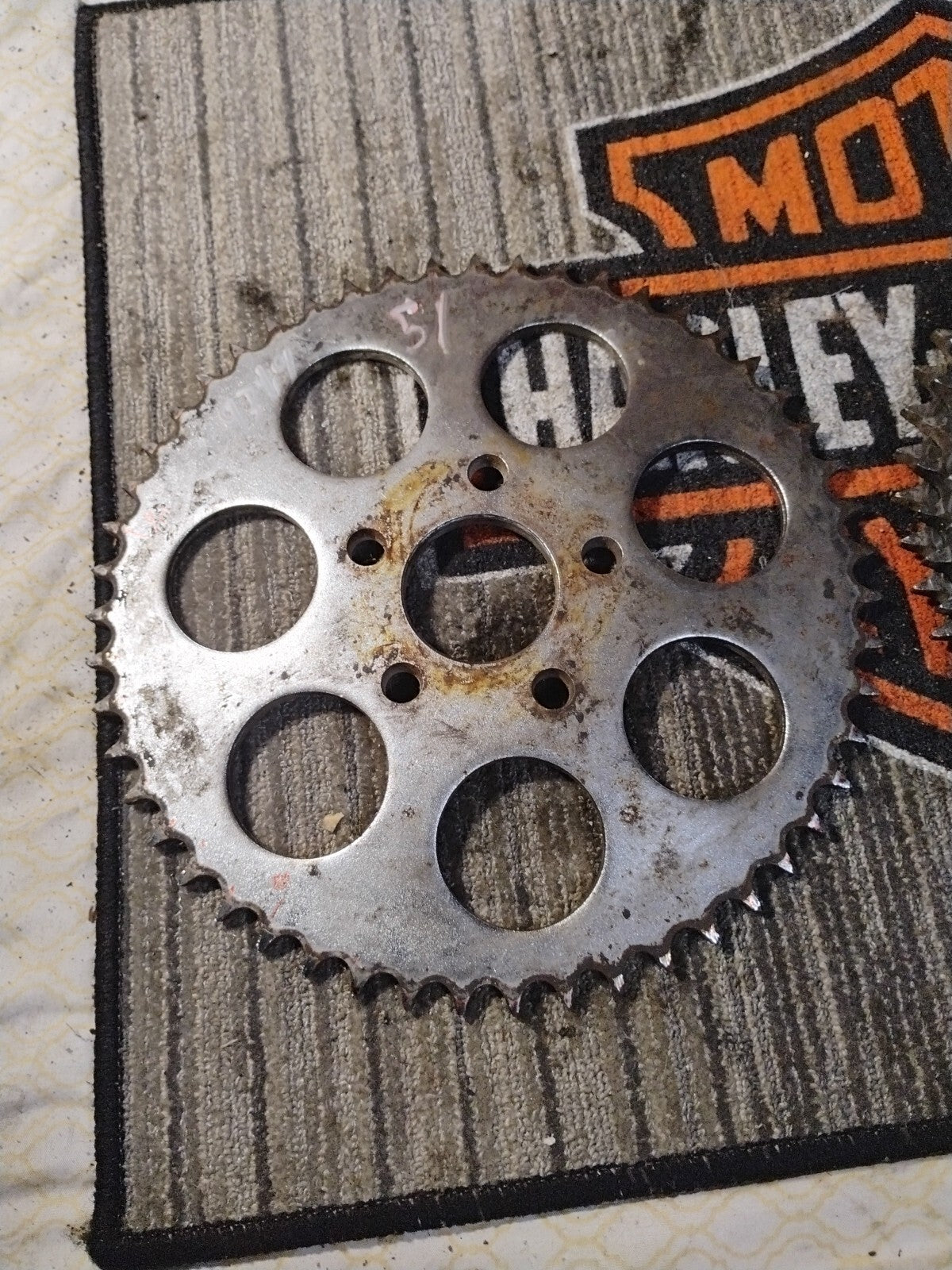 1979 Harley Davidson Shovelhead rear 51T rear drive sprocket chrome dished