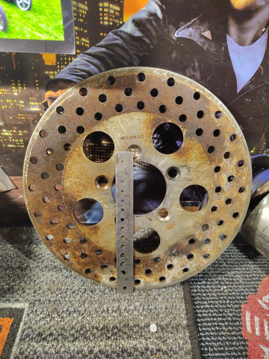 10 inch Drilled Front Brake Disc fits Harley Davidson