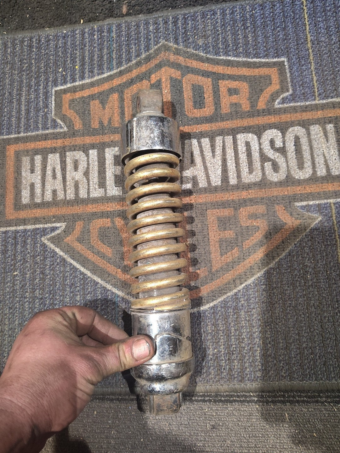 Gold Harley-Davidson Motorcycle Shock
