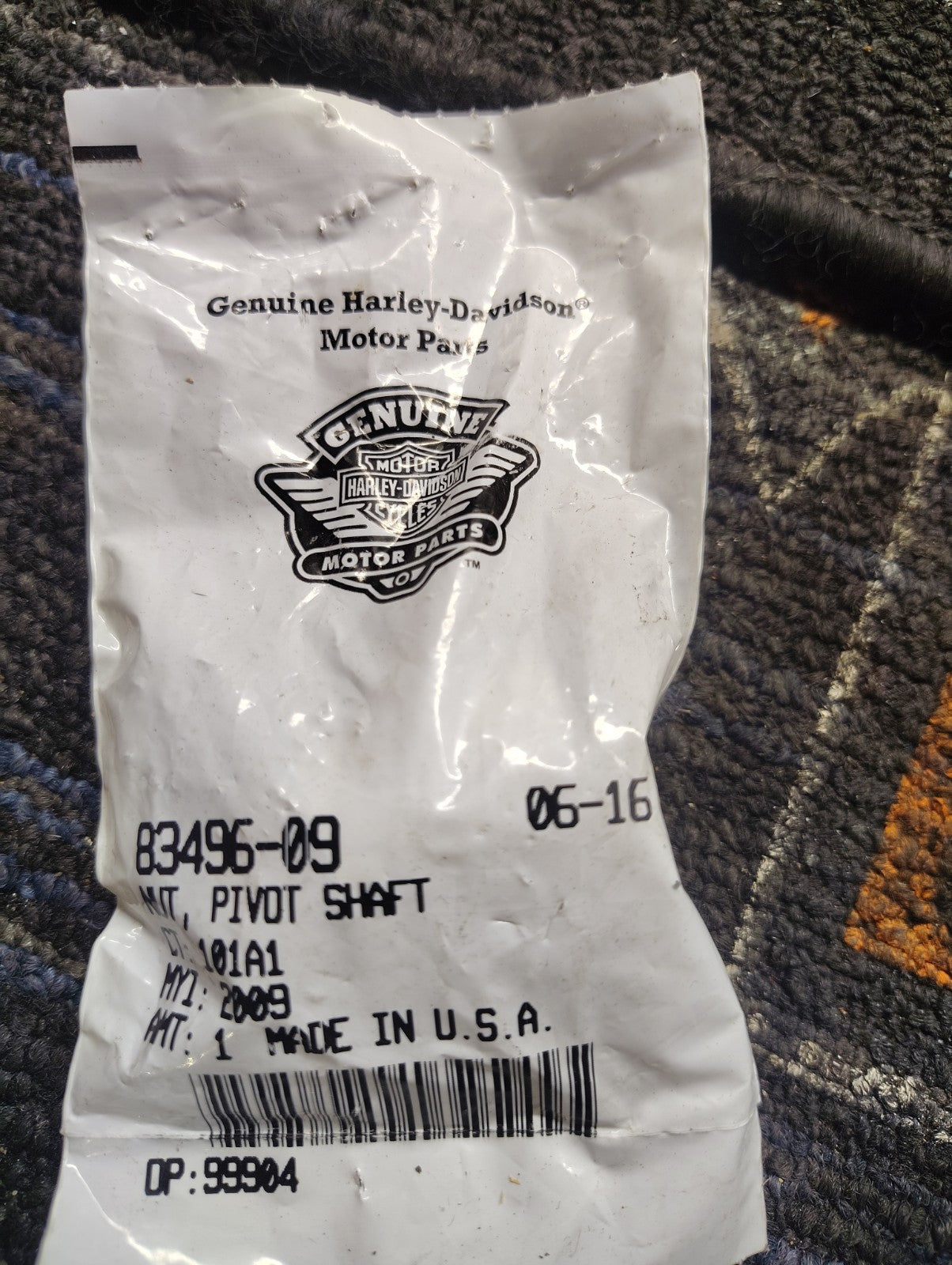 NOS OEM Harley-Davidson Rear Pivot Shaft Nut 83496-09 Swingarm Softail Touring