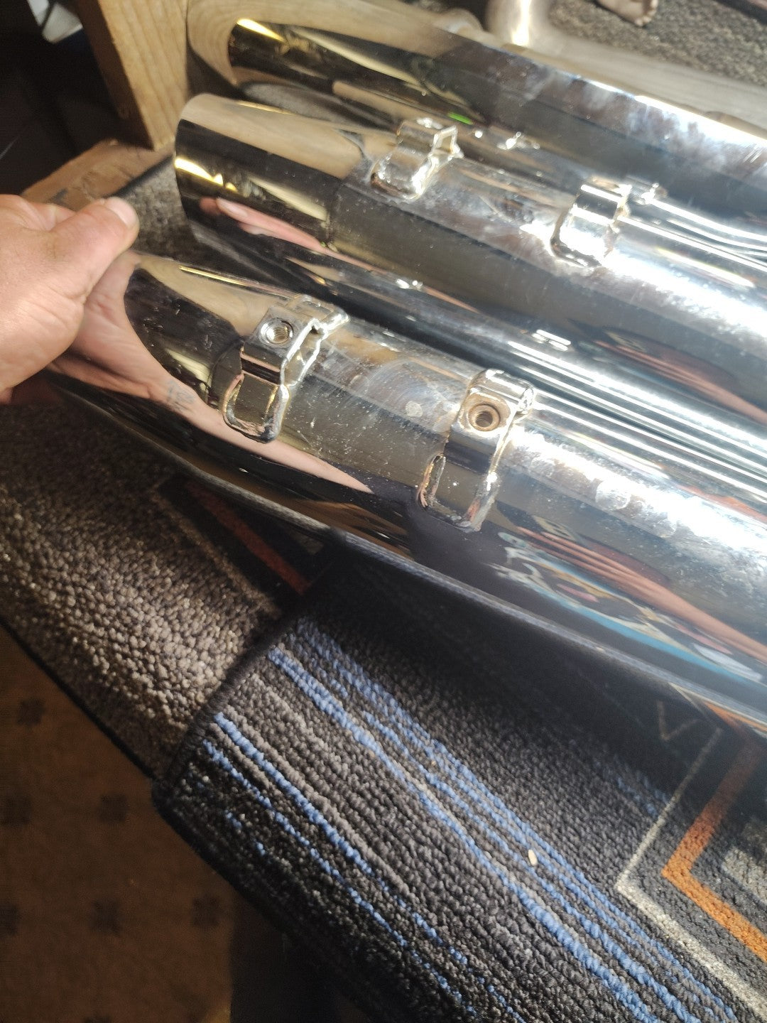 Harley Davidson M8 Exhaust Syst/Chrome 64900236A Slash Tip SlipOn Mufflers