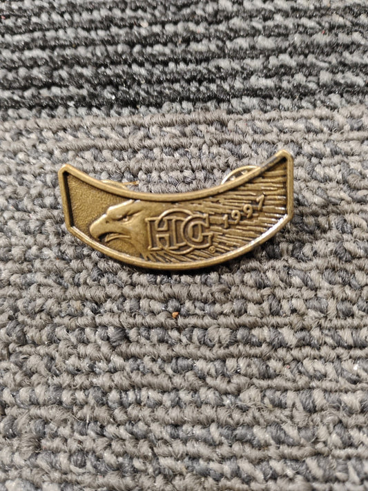 Vintage Harley Davidson MC Vest Lapel Pin 1997 Harley Owner's Group HOG Rocker