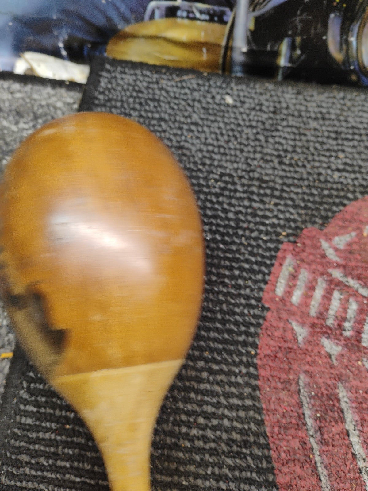 VINTAGE WOODEN MARACAS  (one)