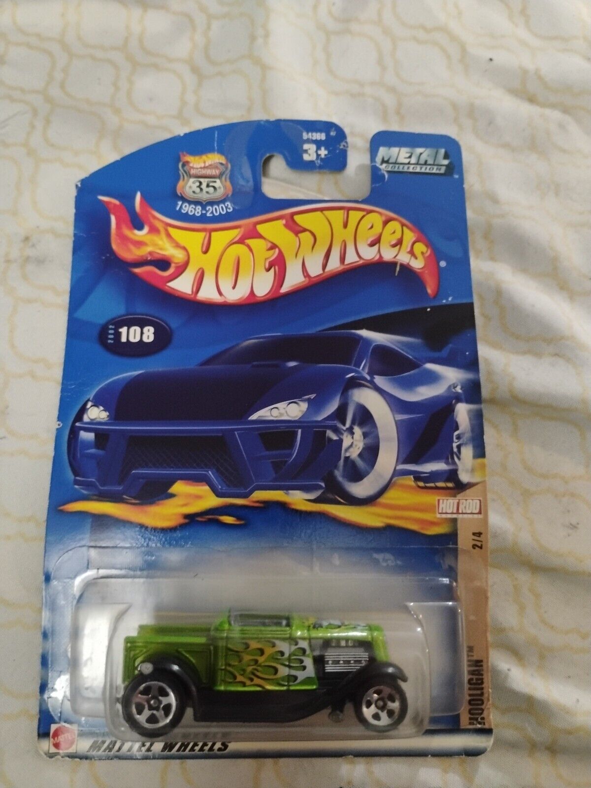 2002 Hot Wheels #108 Hot Rod Magazine Series 2/4 HOOLIGAN Green w/5 Spoke Wheels