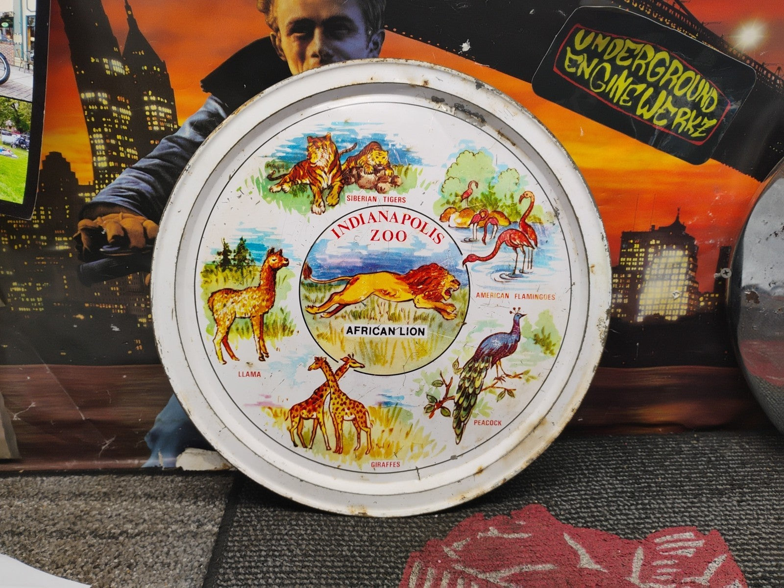 Vintage Indianapolis Zoo Souvenir Plate/Tray