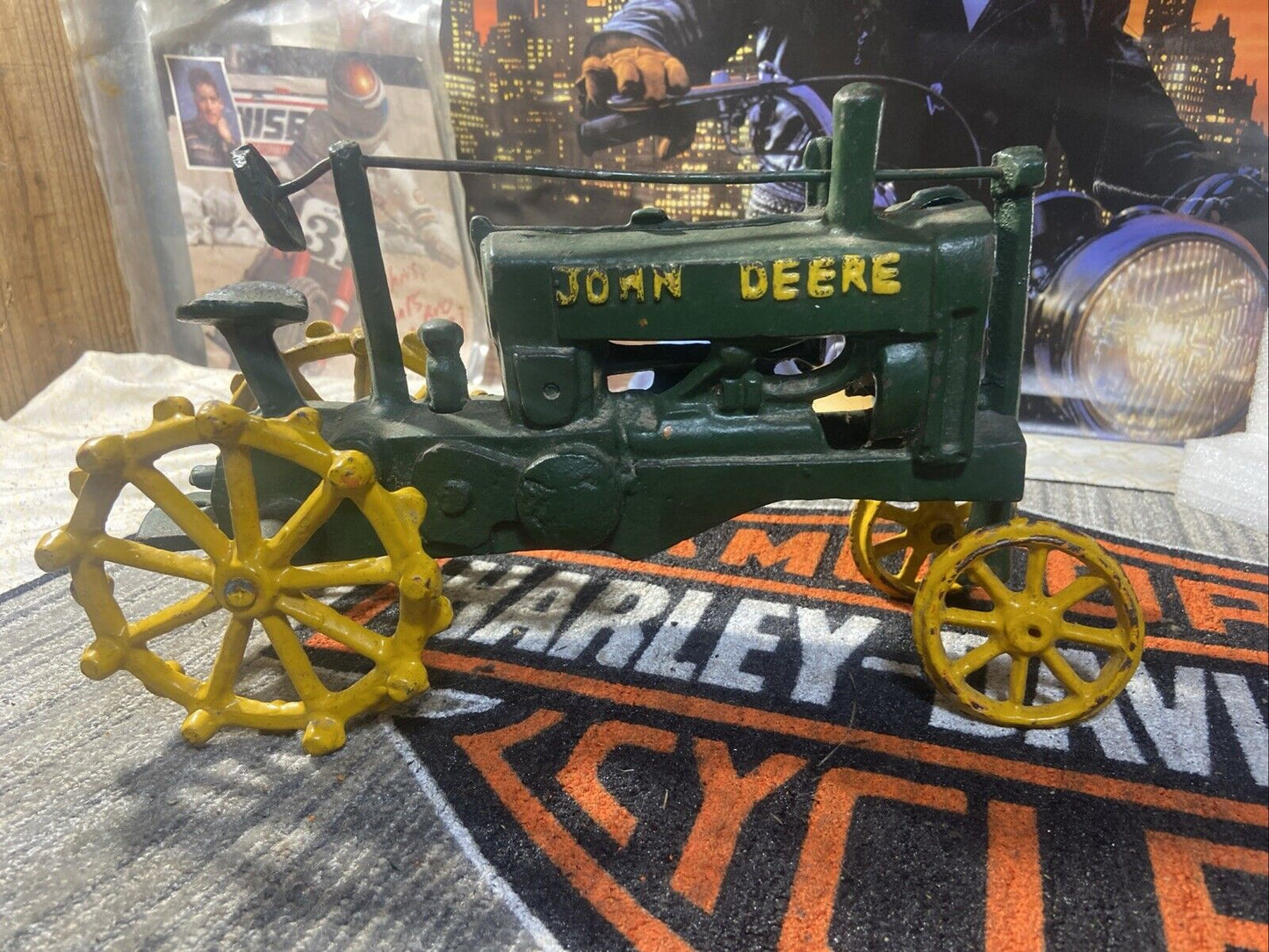 Vintage JOHN DEERE Farm Tractor With Green-Yellow Wheels
