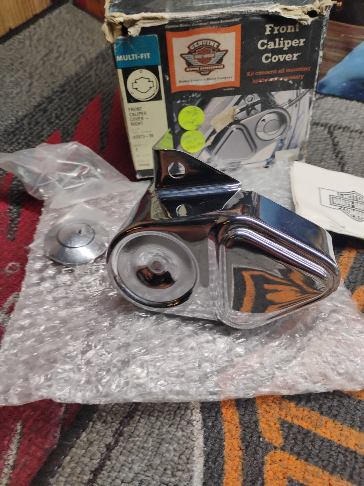 Harley Davidson 43973-98 Chrome Front Right Caliper Cover Sportster 1984