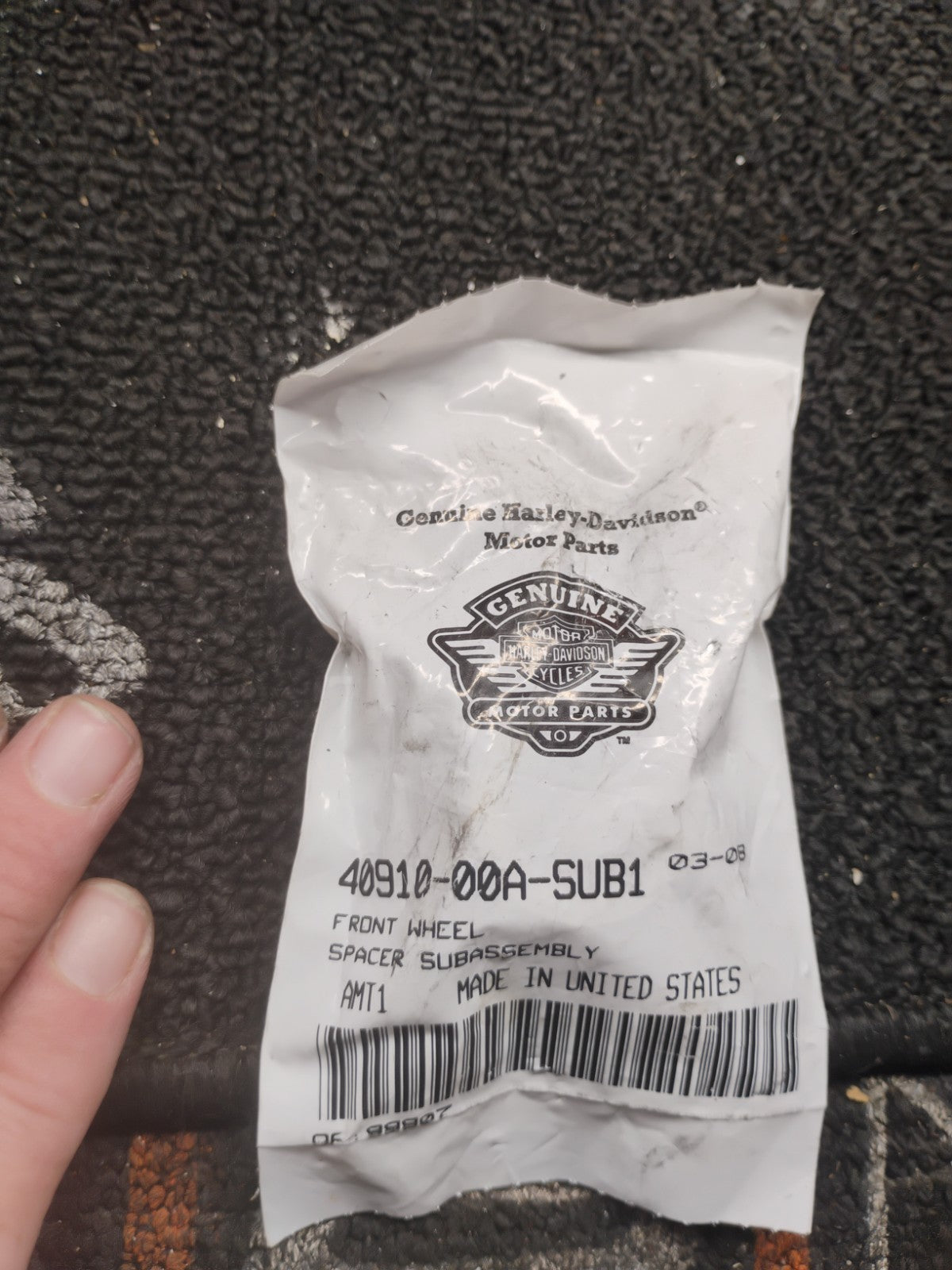 NOS OEM Harley-Davidson Front Wheel Spacer Subassembly 40910-00A-SUB1