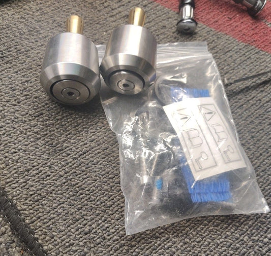 UBE-0922 Cafe Mirror Mount Oberon large universal bar end weights bar - Silver)