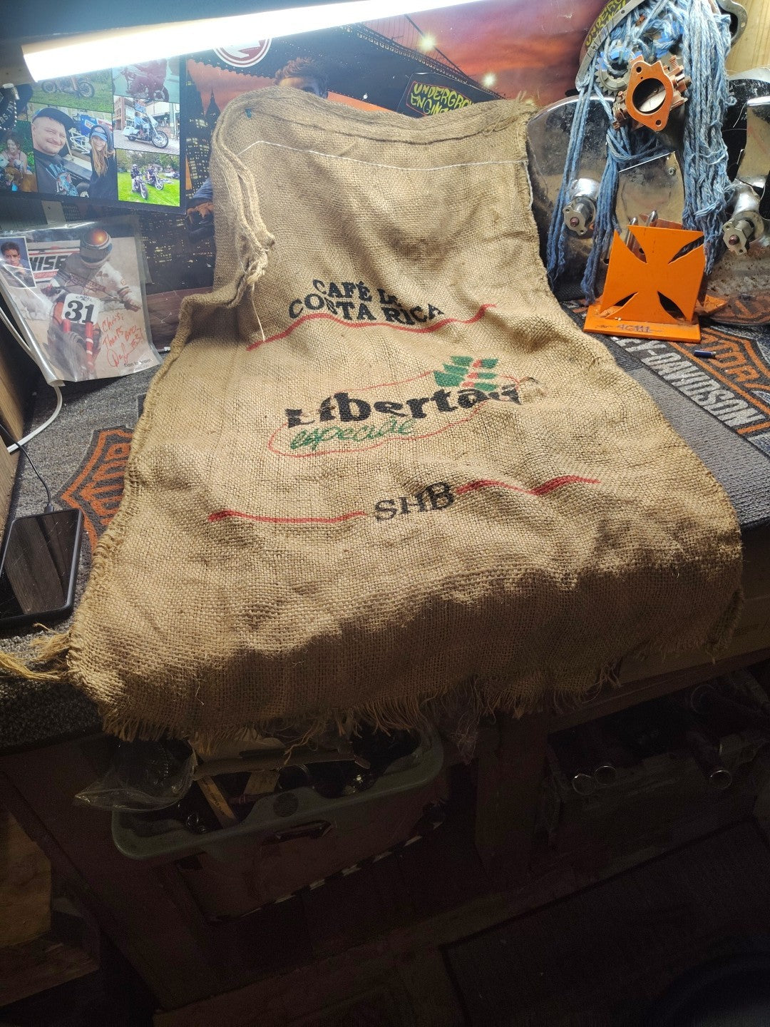 Burlap Coffee 36” Bean Bag Sack CAFEs DO BRASIL BRAZIL Jute Gunny Sack Crafts