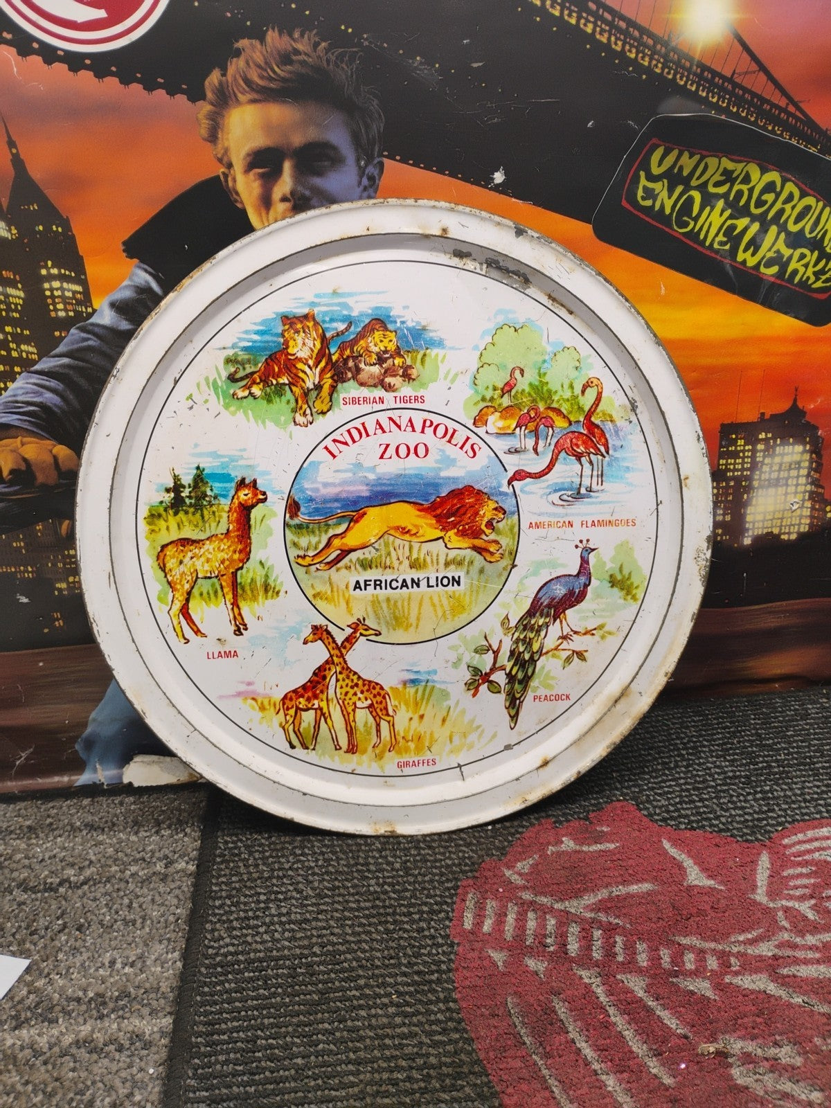 Vintage Indianapolis Zoo Souvenir Plate/Tray