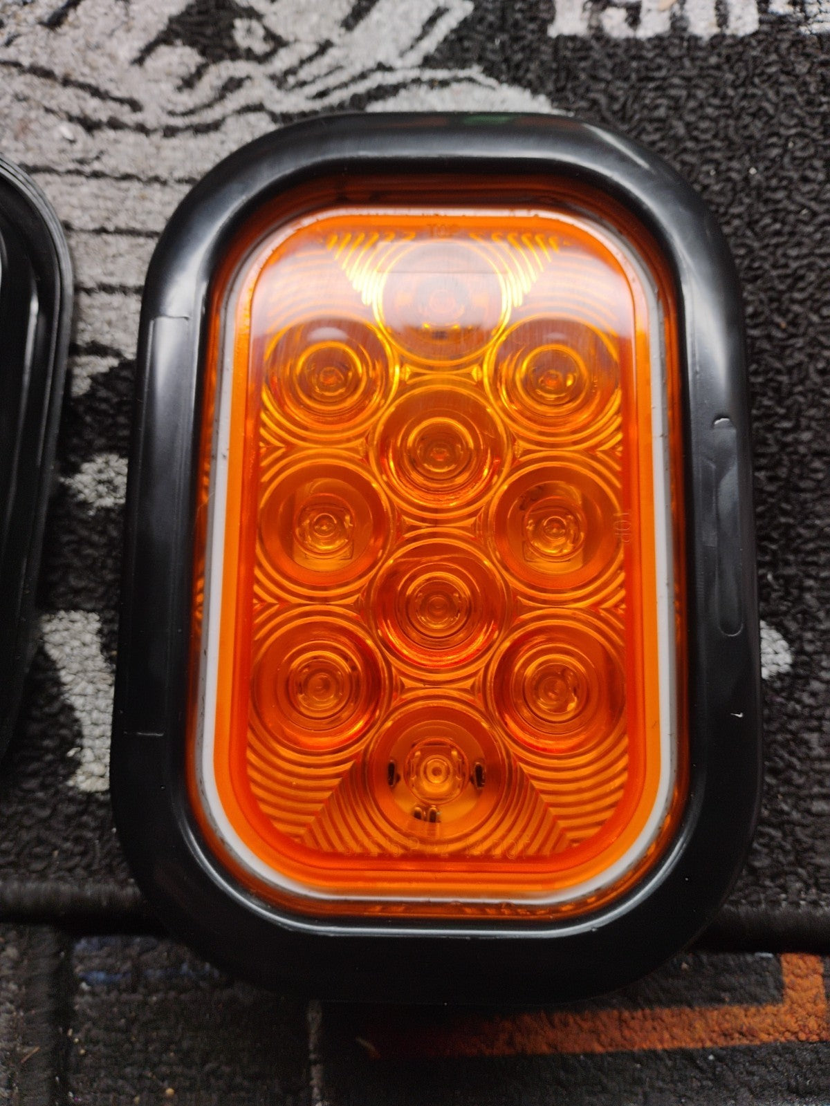 3pc Amber 5" x 3" Rectangular LED Tail Light DOT 80 Inch Trailer Tow Truck