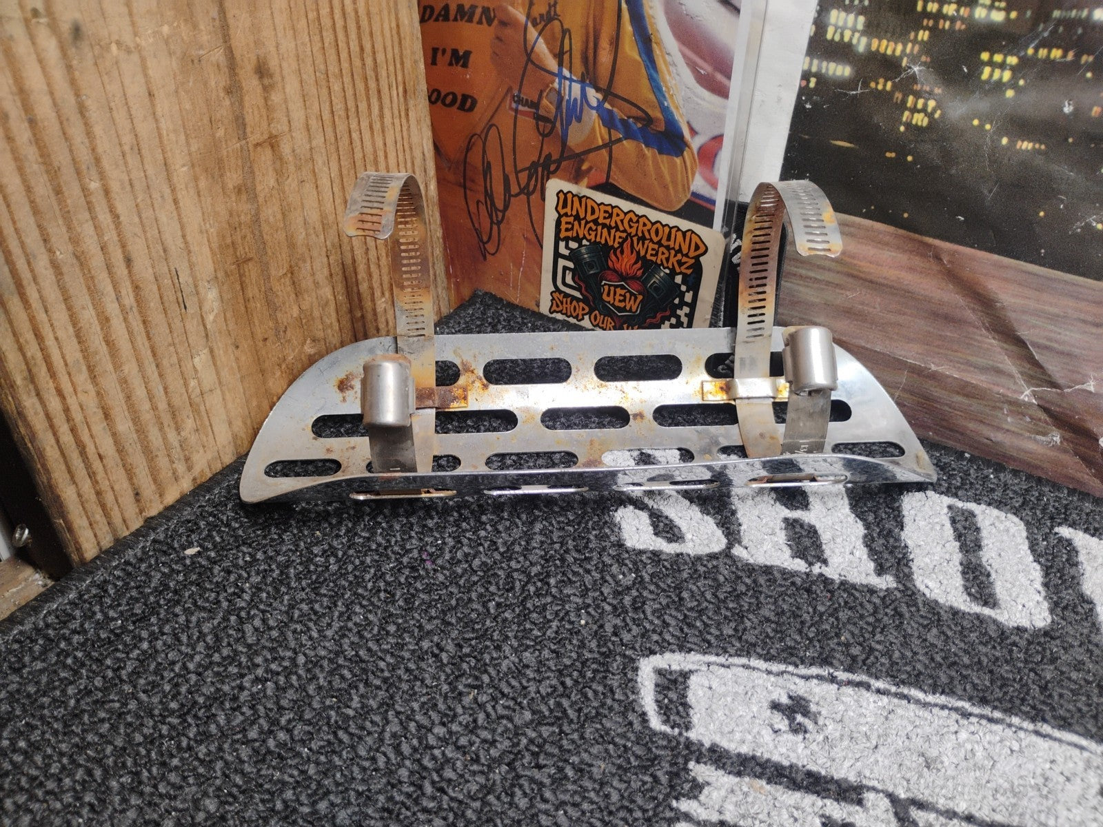 Harley Davidson Slotted Exhaust Heat Shield Chrome Chopper Bobber Old School Uni
