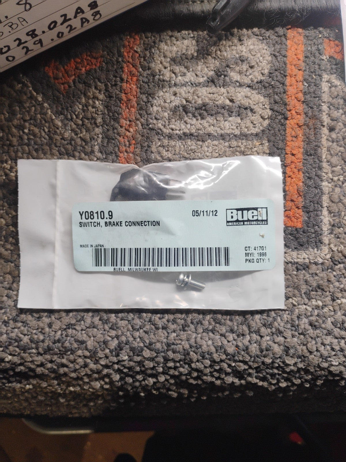 Buell OEM Y0810.9 Brake Switch Connector