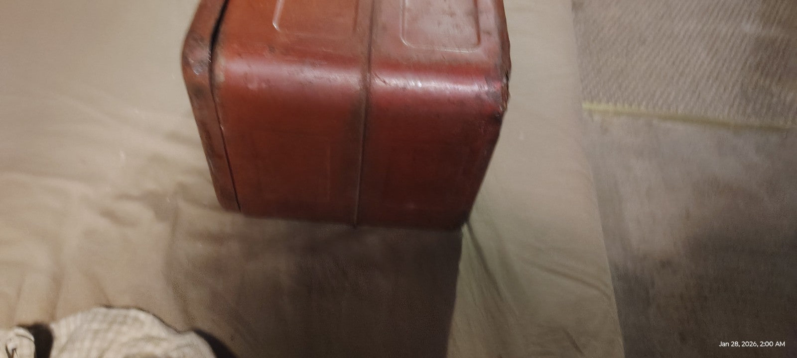 1950s JC Higgins Red Metal Ice Chest Cooler Vintage Sears Picnic / Bicycle Acces