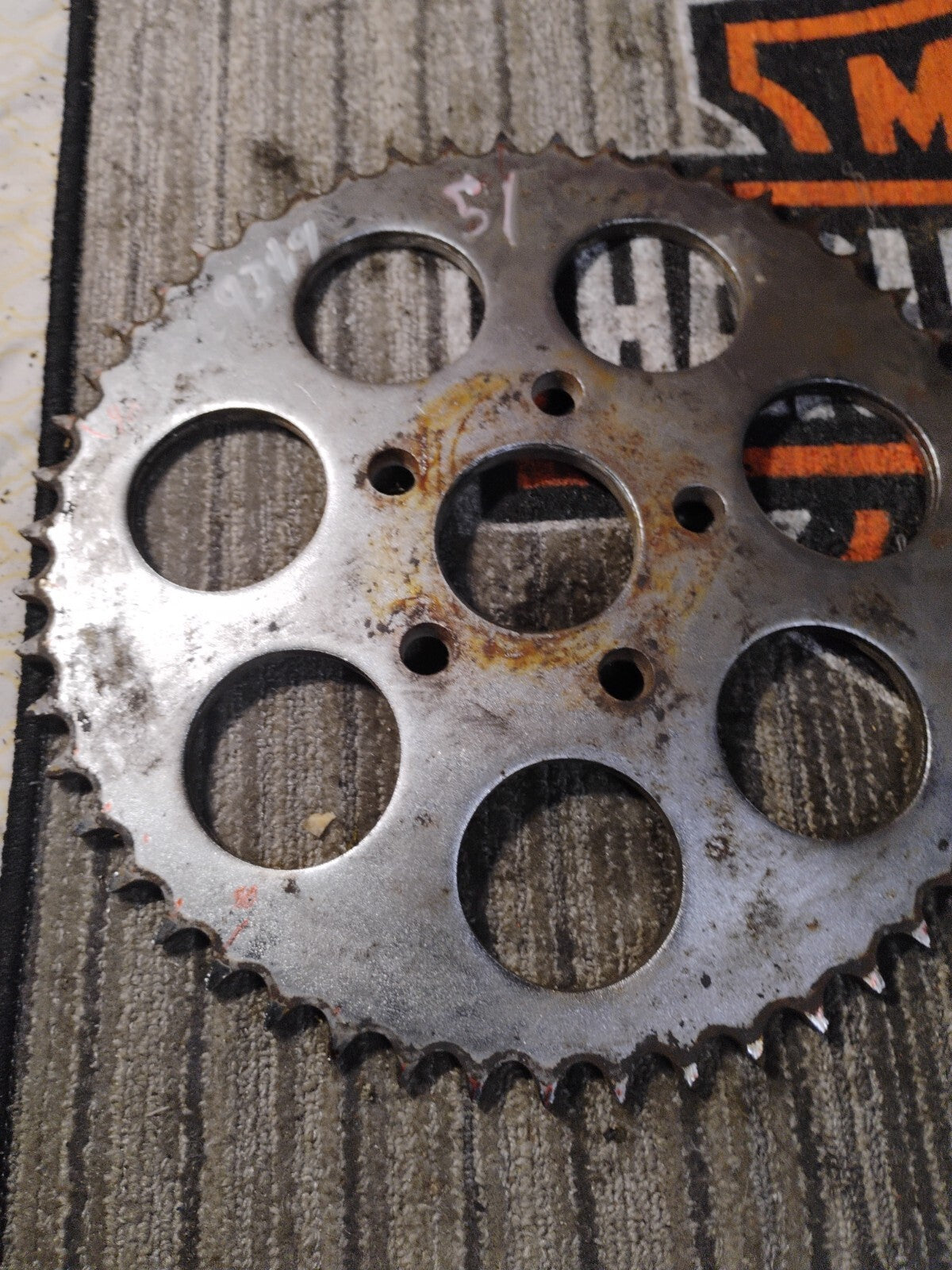 1979 Harley Davidson Shovelhead rear 51T rear drive sprocket chrome dished