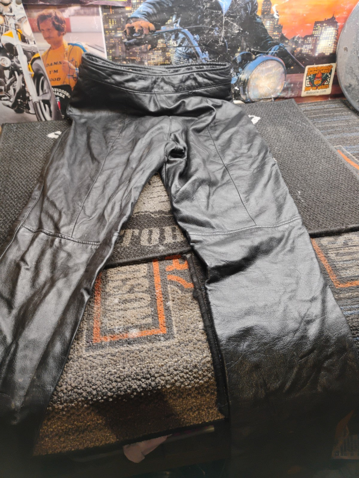 Wilsons Leather Maxima Black Leather Pants Women's Size 6 Motorcycle Biker