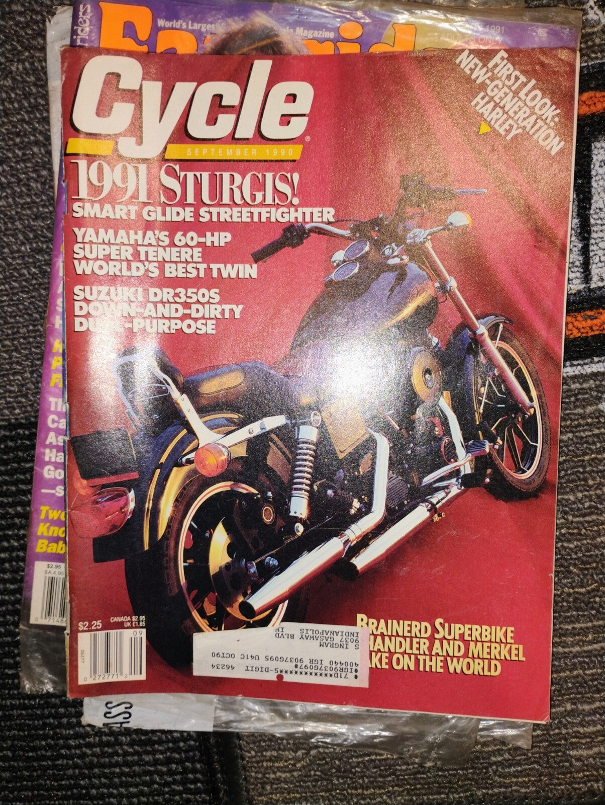 SEPTEMBER 1990 CYCLE MAGAZINE,HARLEY STURGIS COVER,YAMAHA 60HP TENURE,SUZUKI DR3