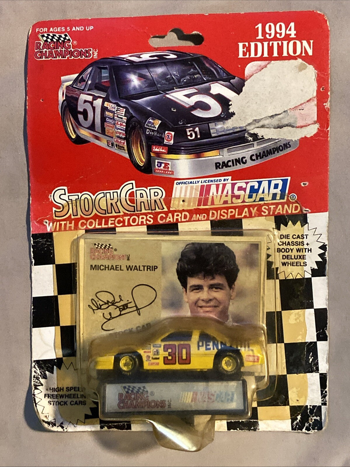 Michael Waltrip #30 Racing Champions 1994 Nascar Stock Car 1:64 Die Cast Car