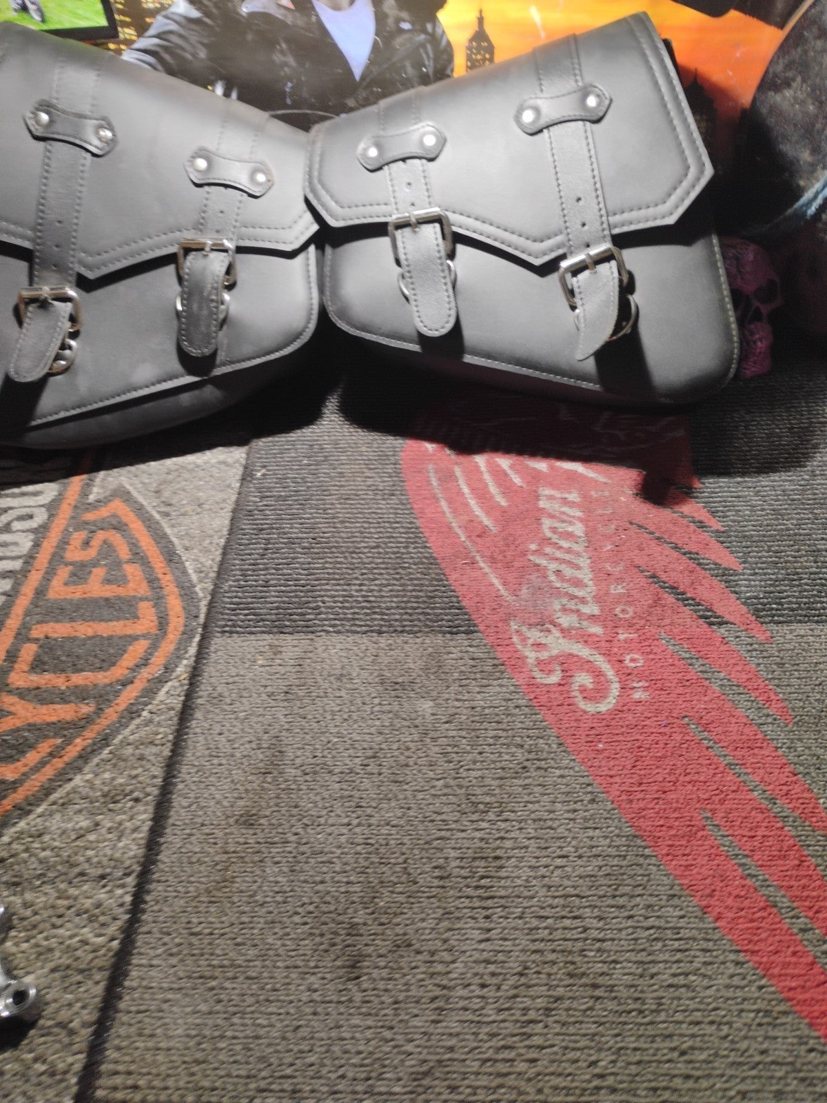 Vegan Leather Softtail Swing Arm Bags