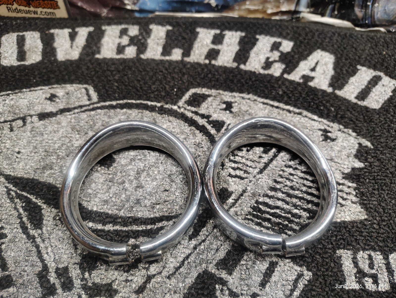 Harley-Davidson Chrome Passing Lamp Trim Rings Pair Auxiliary Spotlight Bezels