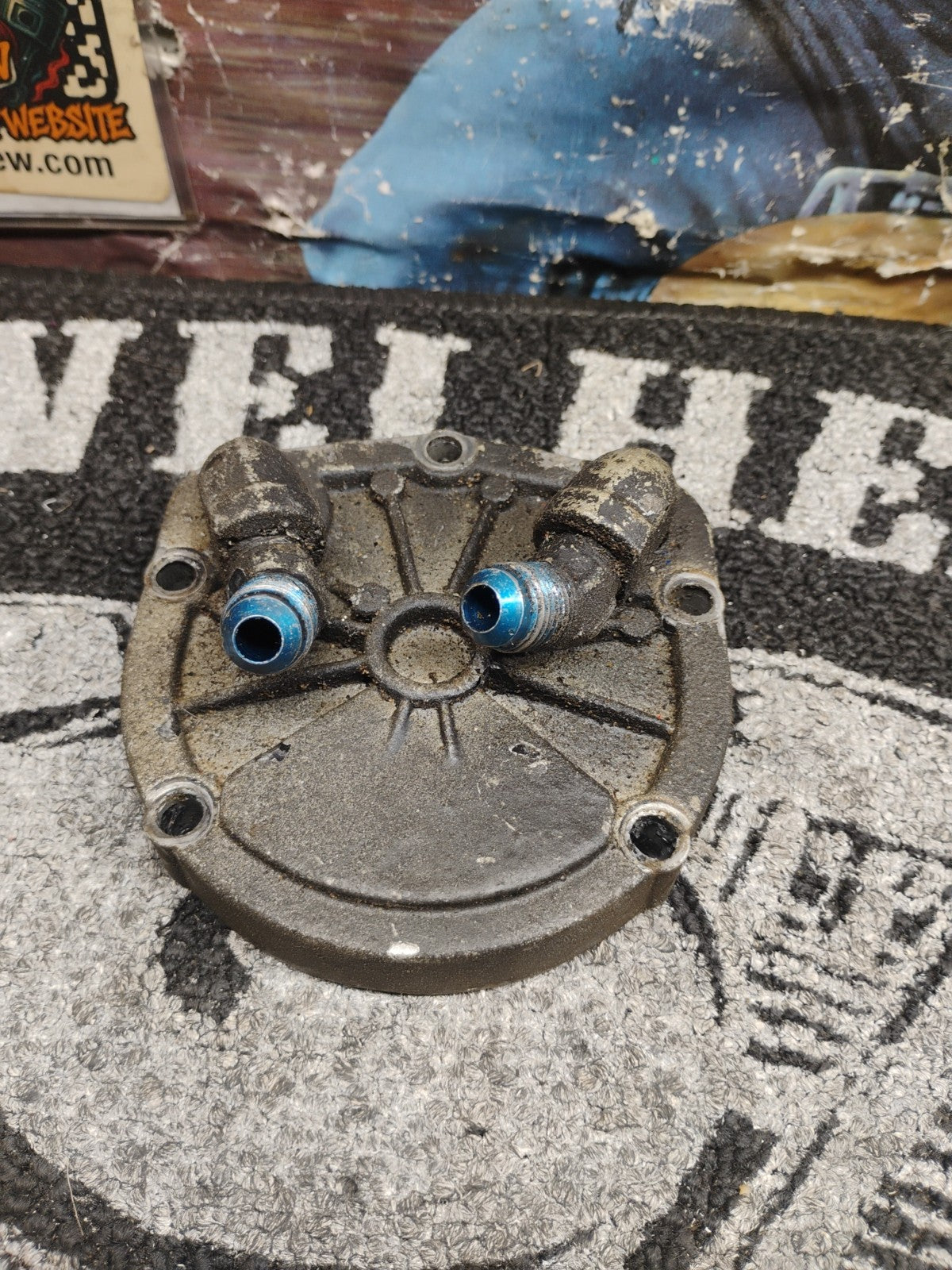 1980s Suzuki Engine Oil Filter Cover OEM Aluminum