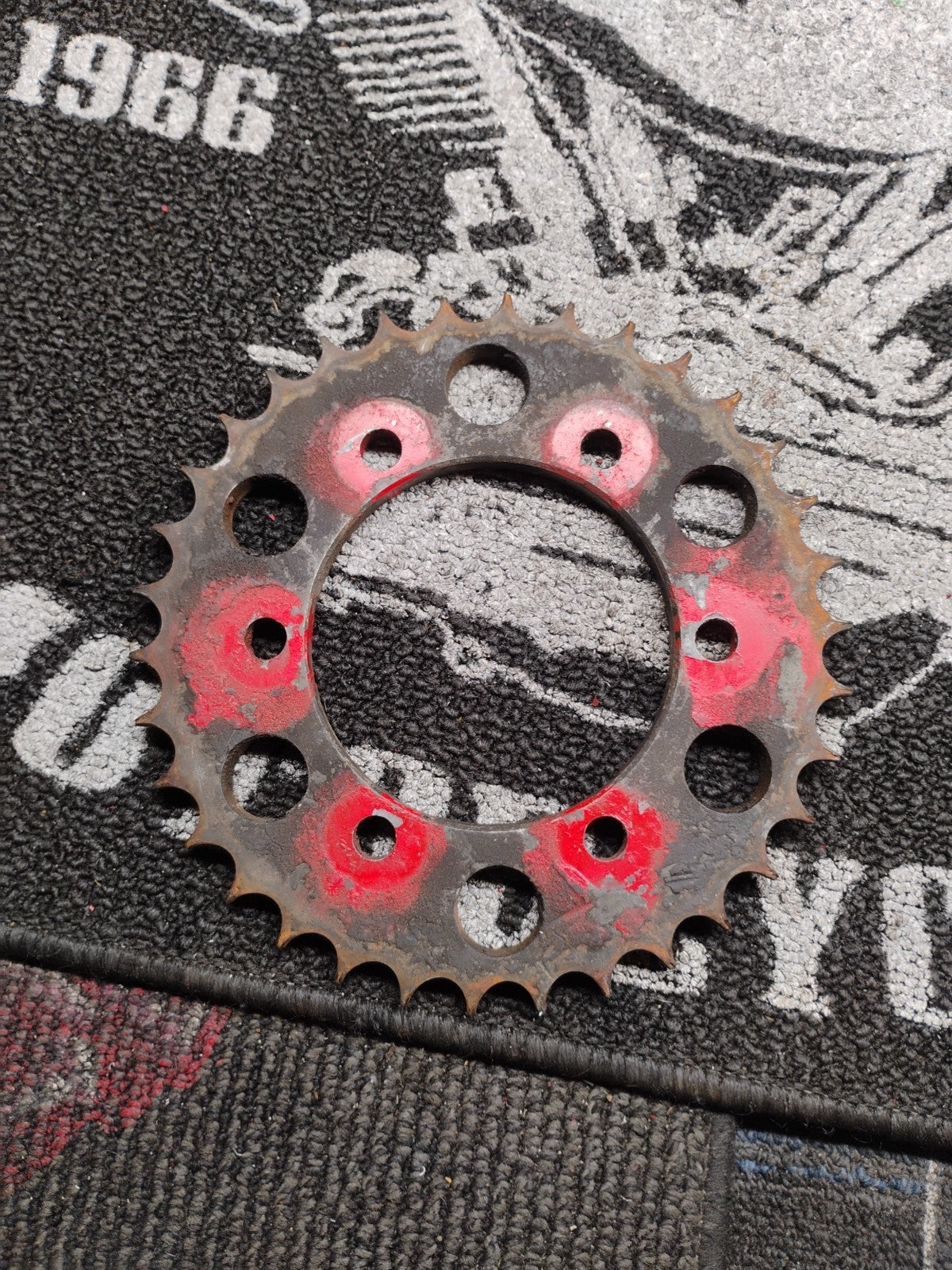 OEM rear sprocket from 76 Yamaha XS650 motorcycle 