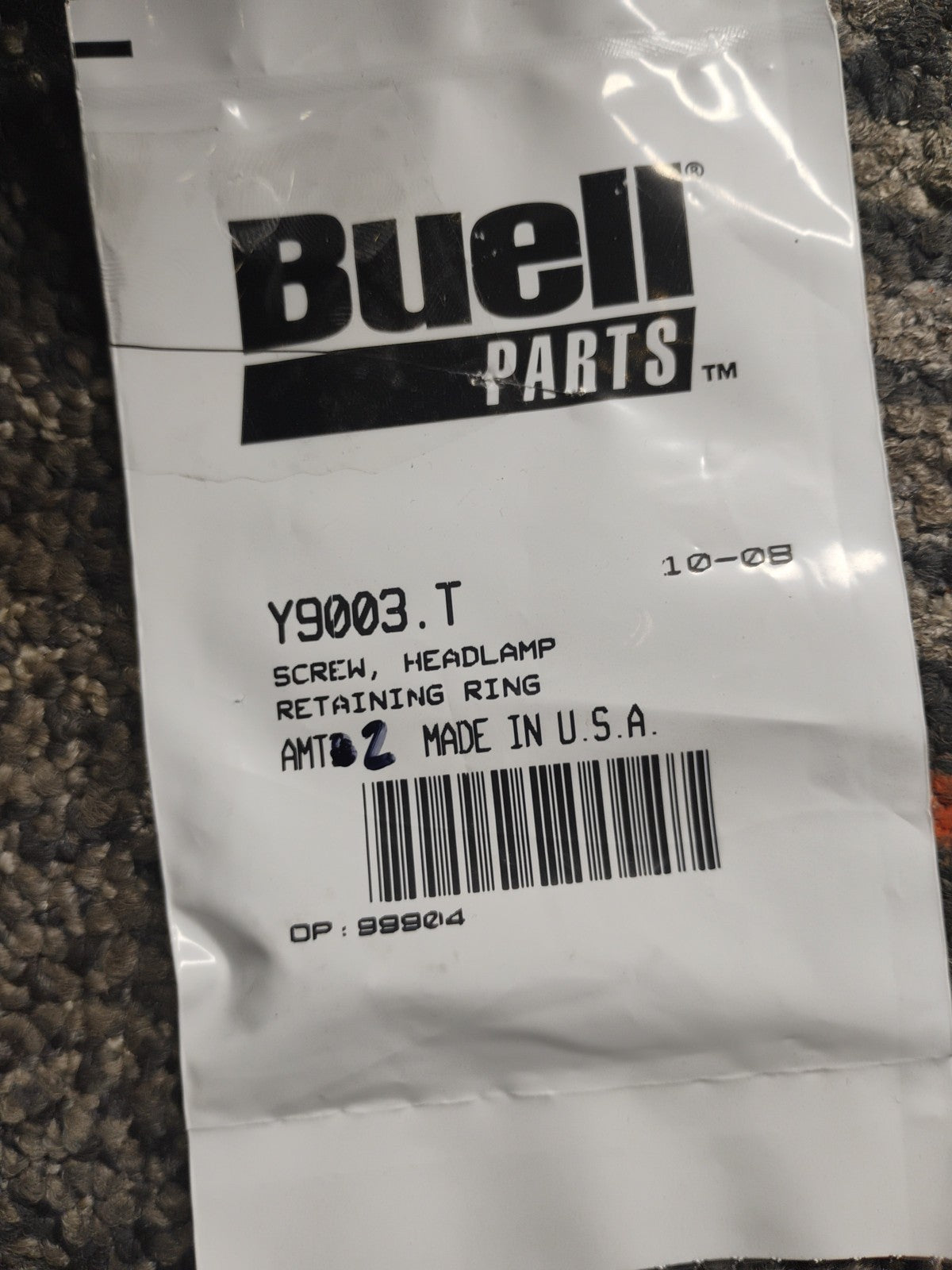 Buell OEM Y9003.T Headlamp Retaining Ring Screws Qty 2 NOS