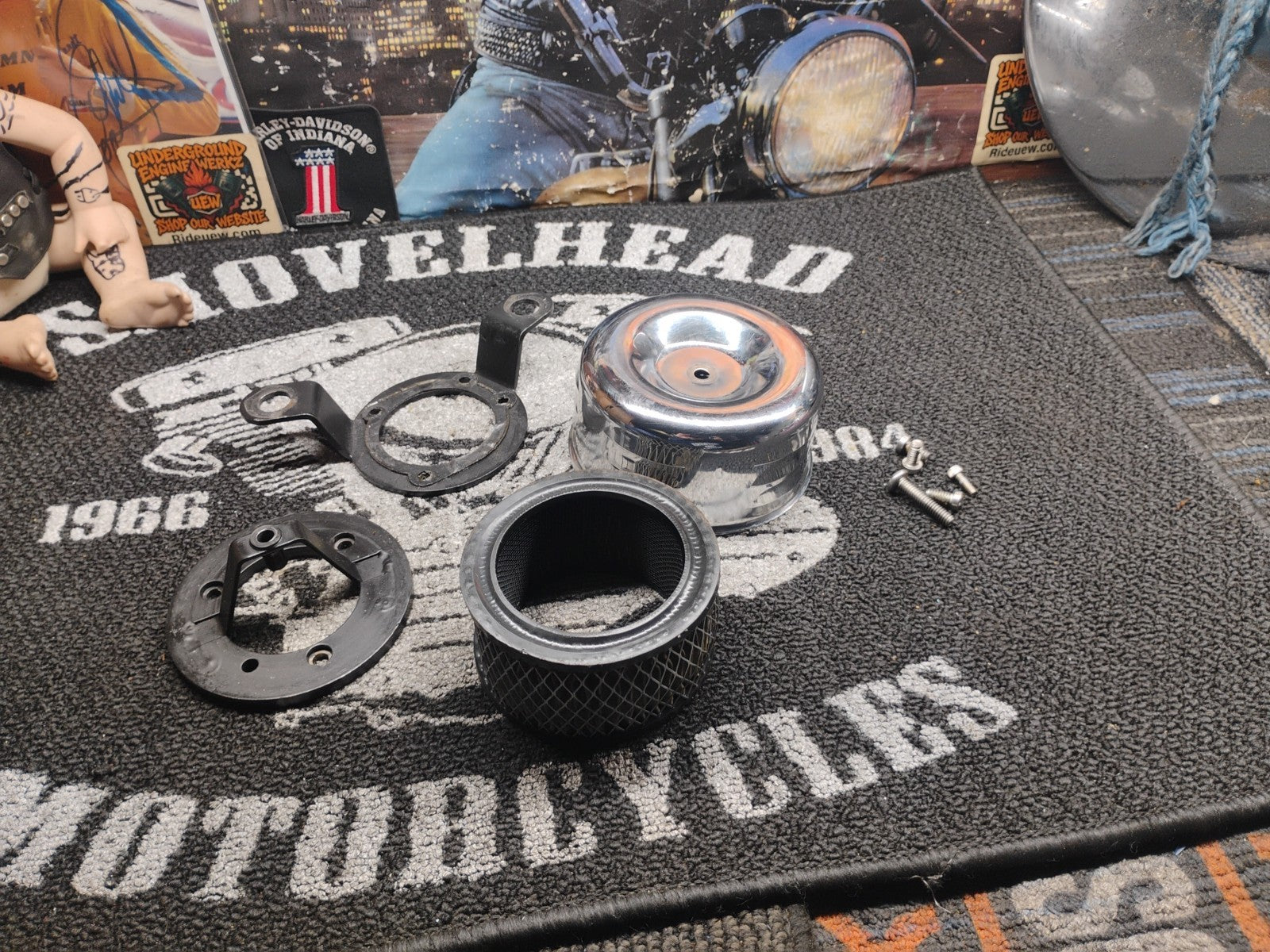 Chrome Air Cleaner /Breather Kit With Hardware 