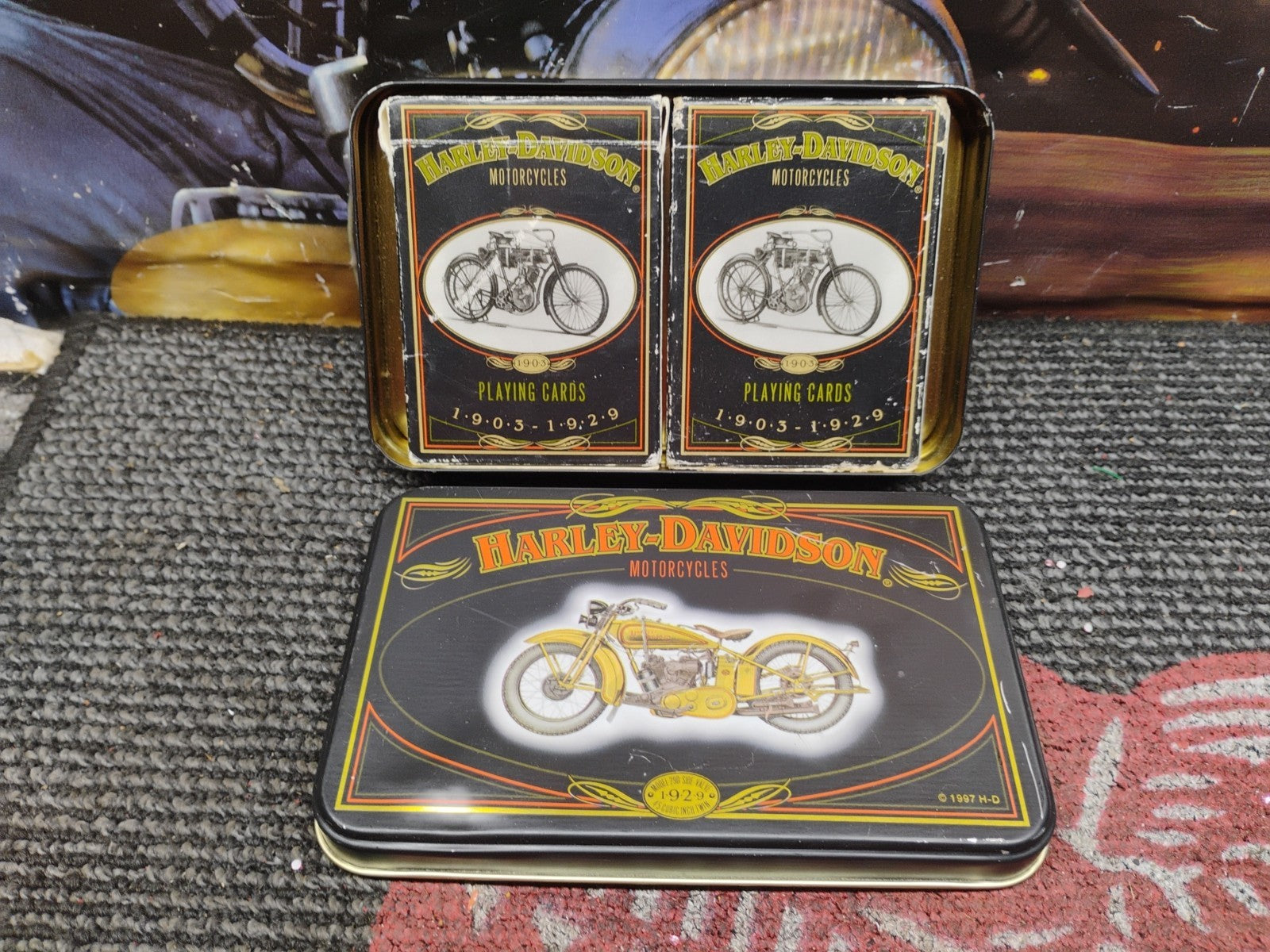 Harley Davidson Motorcycles 1997 Limited Edition Numbered Playing Cards w/Tin