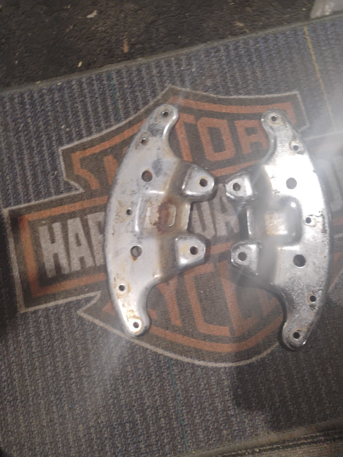 Harley chrome Shovelhead FL front fender mounts brackets supports