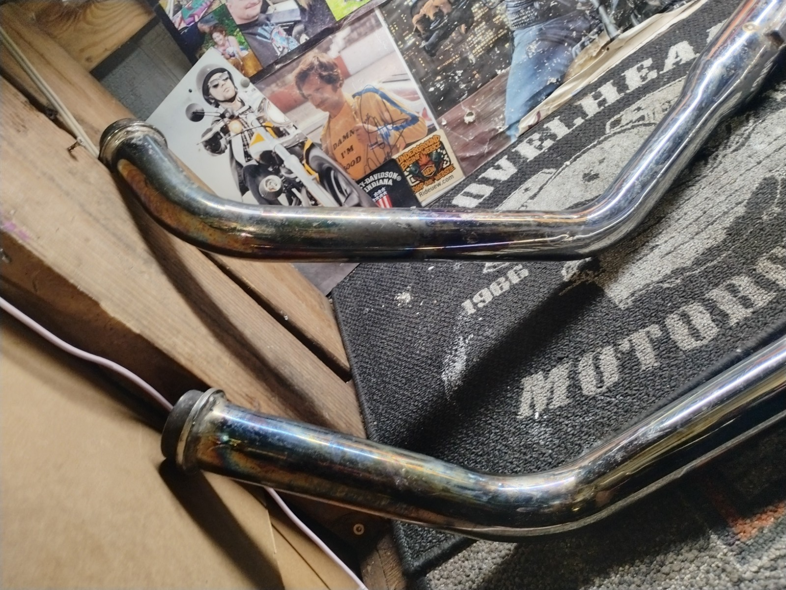 Harley-Davidson Ironhead Sportster Drag Pipes Exhaust Set 1957-1985