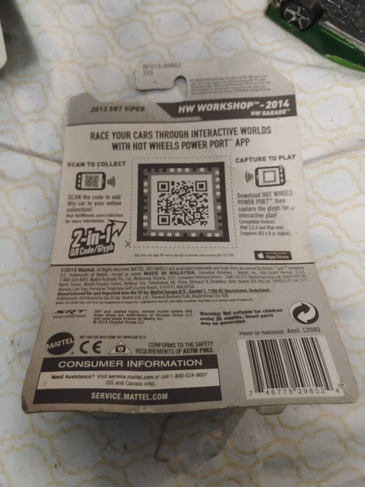 2014 Hot Wheels #203 HW Workshop-HW Garage 2013 SRT VIPER Blue Variant wRed 5YSp