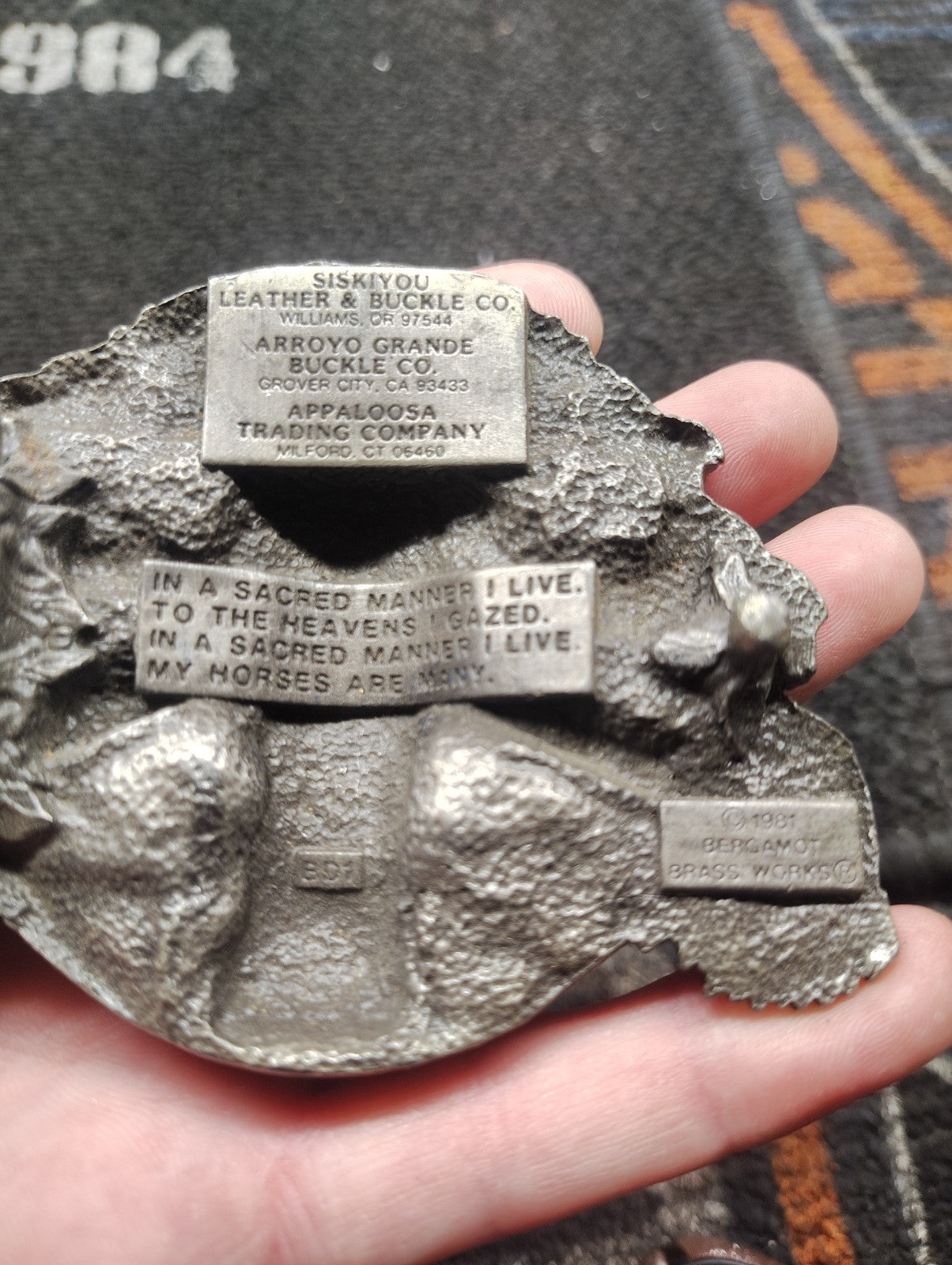Siskiyou Native Chief Pewter Belt Buckle BD1 1981 Bergamot Brass Works